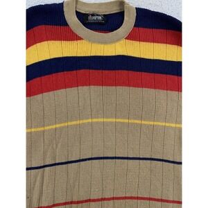 Vintage Forum Sportswear Sweater Mens Small Striped‎ Retro Crewneck 90s Pullover
